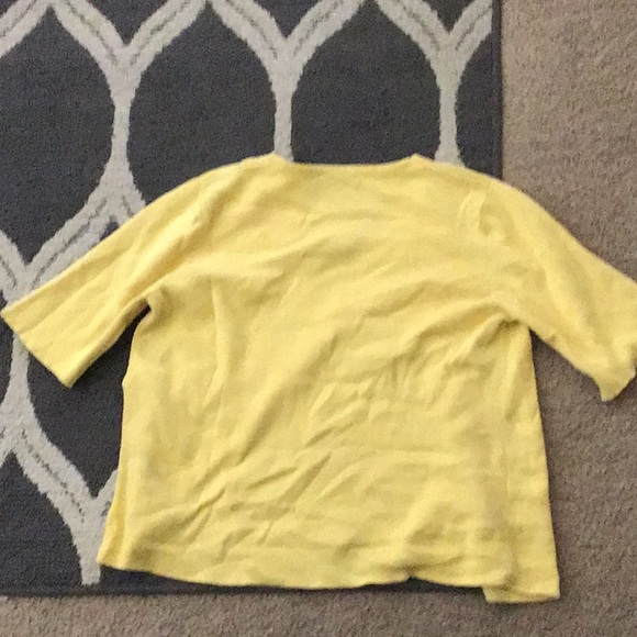 Yellow Short Sleeve Button Up Cardigan - Picture 3 of 3